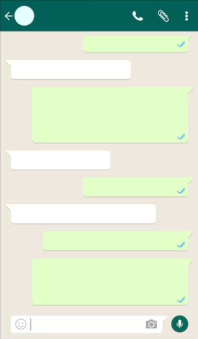 An image of a WhatsApp® message displayed on a smartphone screen